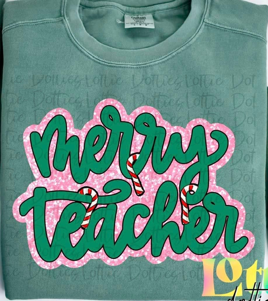 Christmas Merry Teacher Tee
