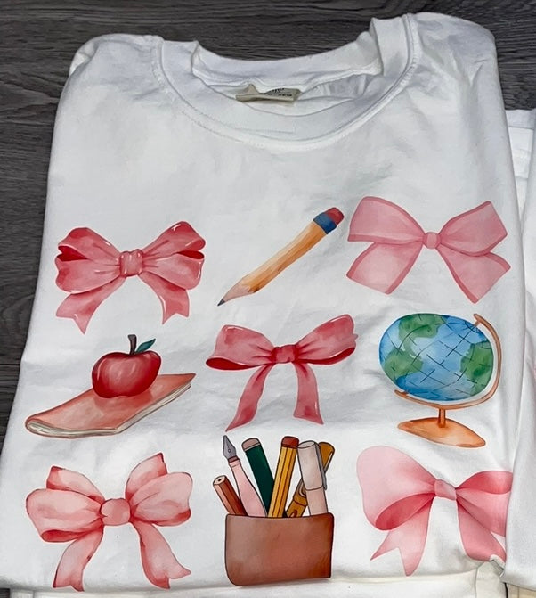 Teacher/Student Bow CC Tee WITH DTF